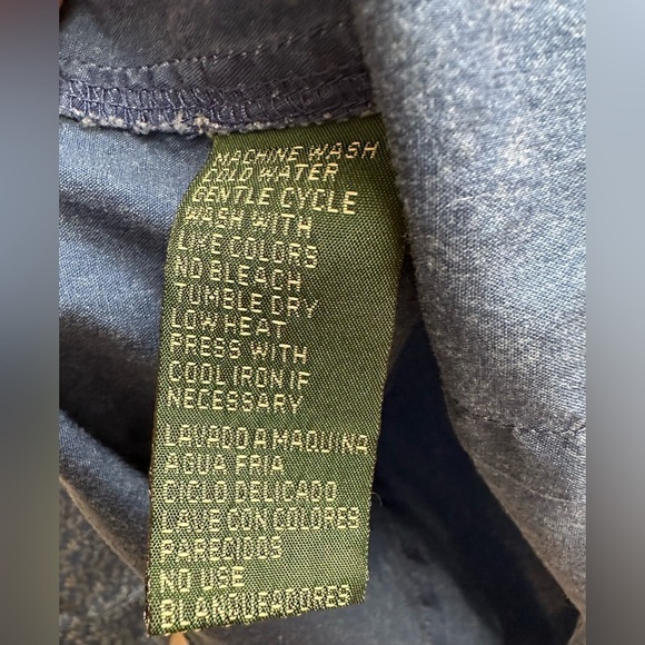 Lauren Ralph Lauren Women’s Blue Button-Up Shirt Top Blouse Sz 1X - Picture 6 of 7